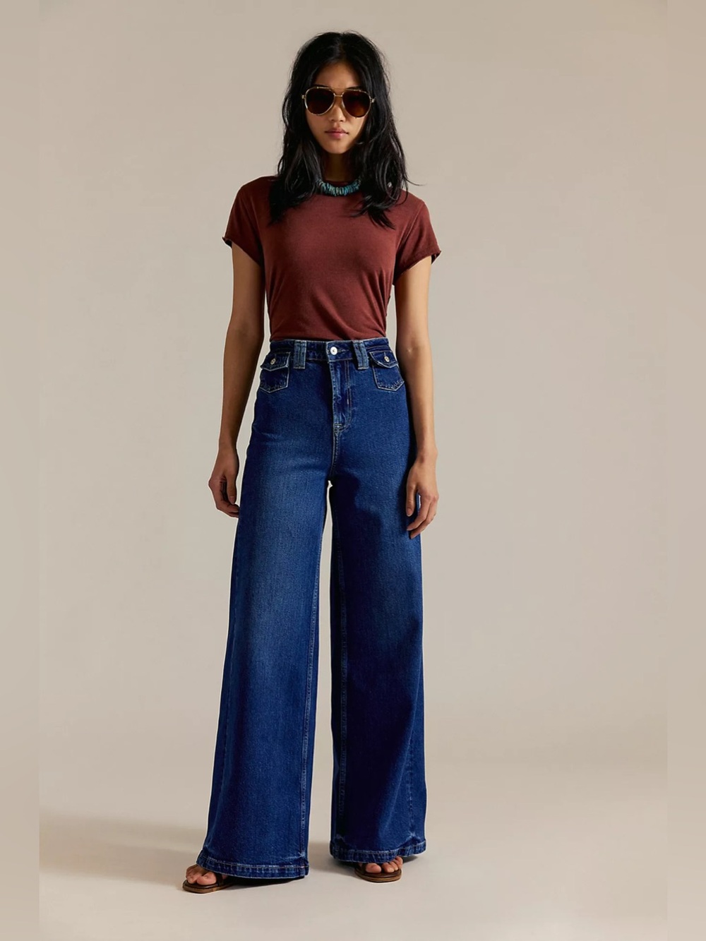 NWT Free People We The Free Kellee High Rise Palazzo Jeans Sz 27